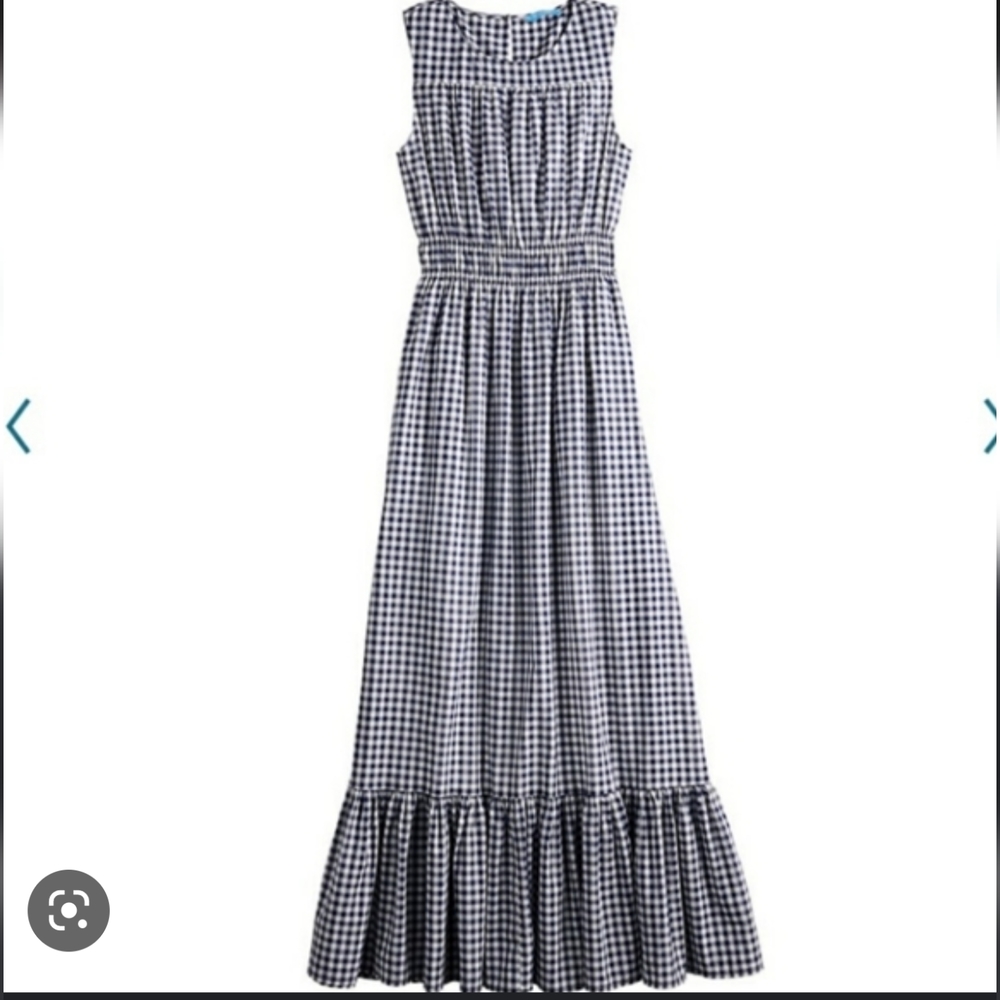 Size small dress by Draper James. Like new. Blue and white checkered pattern.
